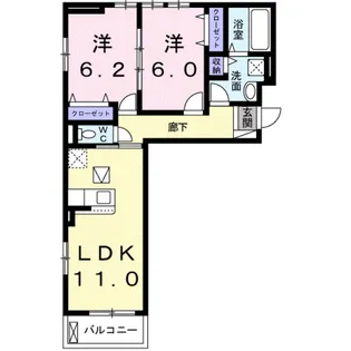 シャルール メゾン Ⅱ【1階】の間取り