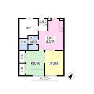 リベラル深阪B棟【2階】の間取り