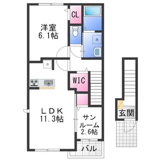 エレガント オハナ【2階】の間取り