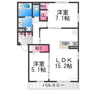 Avancee鳳 A棟【1階】の間取り