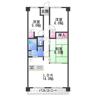 ディオフェルティ狭山西山台【2階】の間取り