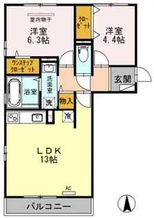 ヴィラ クエンティ【2階】の間取り