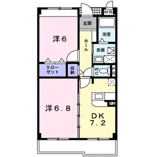 クリスタルウイング輝【2階】の間取り