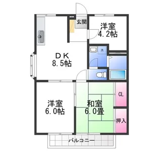 エステートピア楡【2階】の間取り