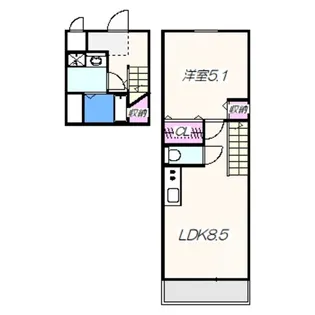 スリーハーブズ狭山Ⅰ番館【2階】の間取り