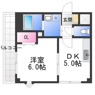 1DKの間取り画像