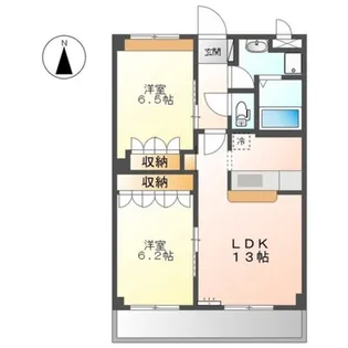 2LDKの間取り画像