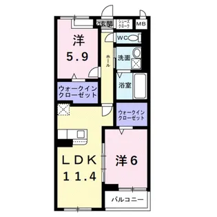 アイマコート 初芝【2階】の間取り