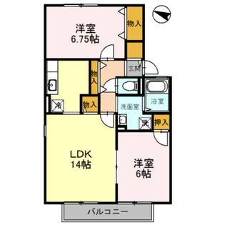 エセルディハイツB棟【2階】の間取り