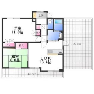 2LDKの間取り画像