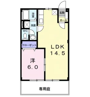 アメニティコーポA棟【1階】の間取り