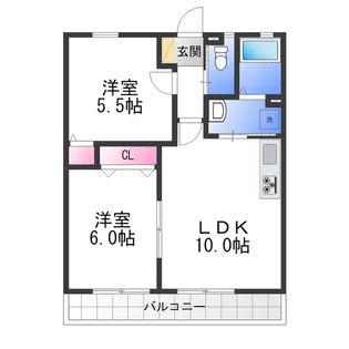 エスポワールⅡ B【2階】の間取り