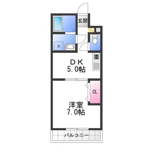 1DKの間取り画像