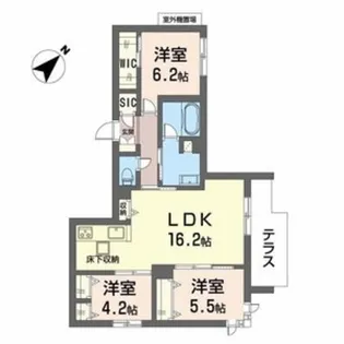 グランメゾン高師浜【1階】の間取り