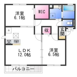 2LDKの間取り画像