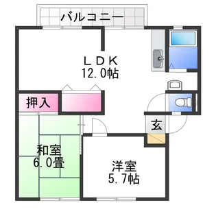 サンビレッジ杉山 A【2階】の間取り