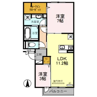 ラ ルーチェ天美我堂【3階】の間取り