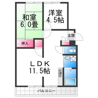 アーバンライフ石橋【2階】の間取り