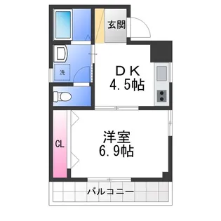 1DKの間取り画像
