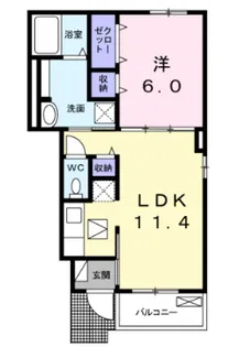 メロウ グレイス【1階】の間取り