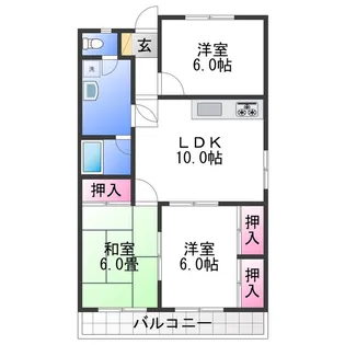 パークサイド青葉【3階】の間取り