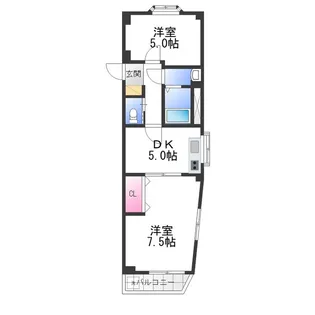 新栄プロパティー北野田Ⅱ【2階】の間取り