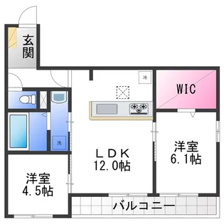 グランヴェールⅥ【2階】の間取り