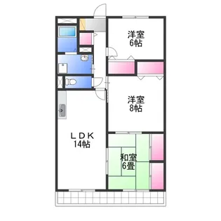 ダイヤモンドハイツ【2階】の間取り