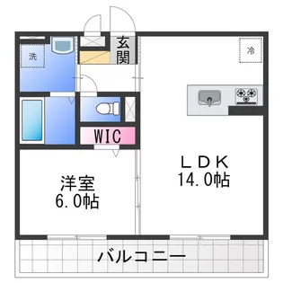 1LDKの間取り画像