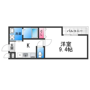 フジパレス上野芝Ⅲ番館【2階】の間取り