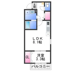 ジーメゾン高石羽衣【2階】の間取り