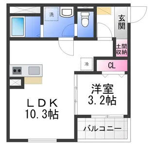 1LDKの間取り画像