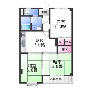 ハイツ大杉【5階】の間取り