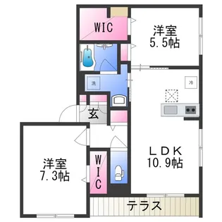 シャーメゾン ディェーチ【1階】の間取り