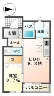 1LDKの間取り画像