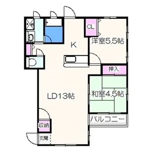エン・フィールド 大饗【1階】の間取り