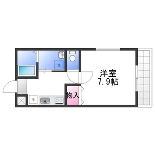 フジパレス助松町Ⅱ番館【1階】の間取り