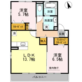 ルネ・プランタン【1階】の間取り