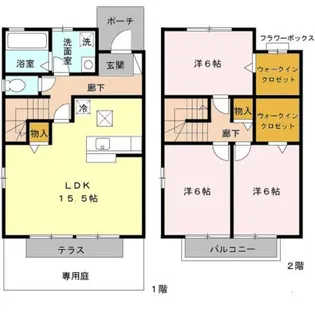 大阪府泉大津市助松町2丁目【テラスハウス】の間取り