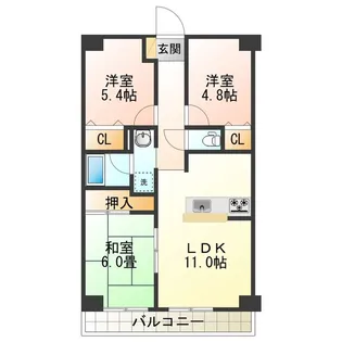 フェリーチェ和泉【6階】の間取り