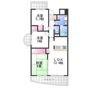 ジョイフル寿【6階】の間取り