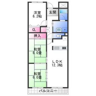 ルミエール西取石【3階】の間取り