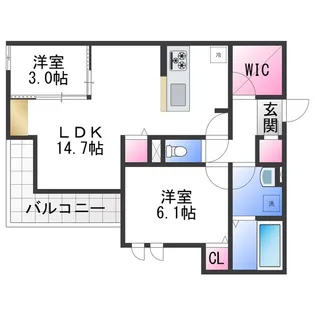 CASA MUKAINO【2階】の間取り