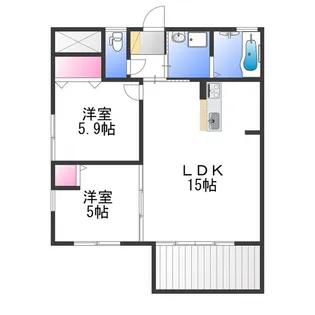 ハーベストコート伯太【1階】の間取り