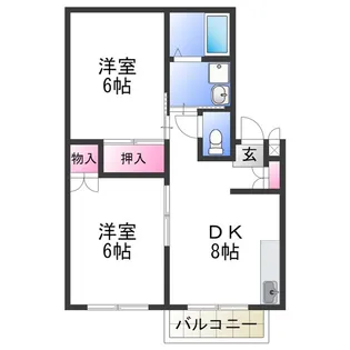 エステートピアイズミ【1階】の間取り