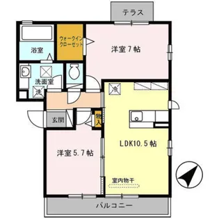 ヴィーブル伏尾【1階】の間取り