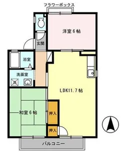 セジュール深井 Ⅰ【1階】の間取り