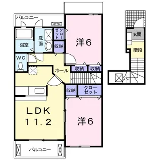 ピアッツァ フィオーレ【2階】の間取り