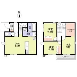 大阪府松原市小川4丁目【一戸建】の間取り