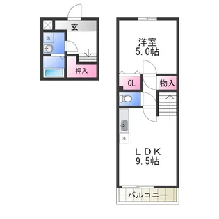 1LDKの間取り画像
